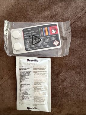 Breville White Descaler Sachet with Espresso Cleaning Tablets